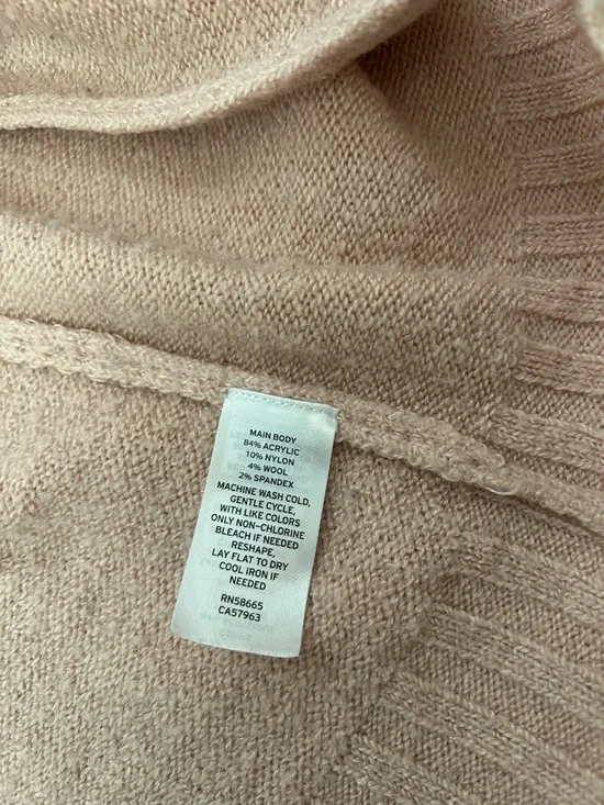 CASLON Womens Open Front Cardigan Wool Blend Sweater Light Pink Sz S Cottagecore - Picture 9 of 9